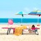 Folding Outdoor Lounge Chair with Adjustable Backrest and Cushioned Face Pillow